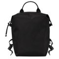 Black Longchamp Le Pliage Energy L backpack with adjustable straps and spacious main compartment, stylish and practical bag.