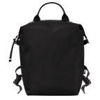 Black Longchamp Le Pliage Energy L backpack with adjustable straps and spacious main compartment, stylish and practical bag.