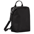 Longchamp Le Pliage Energy L Backpack in black, showcasing its sleek design, durable fabric, and spacious interior.