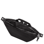 Longchamp Le Pliage Energy L Backpack in black, showing its spacious design and sleek, durable fabric for everyday use.