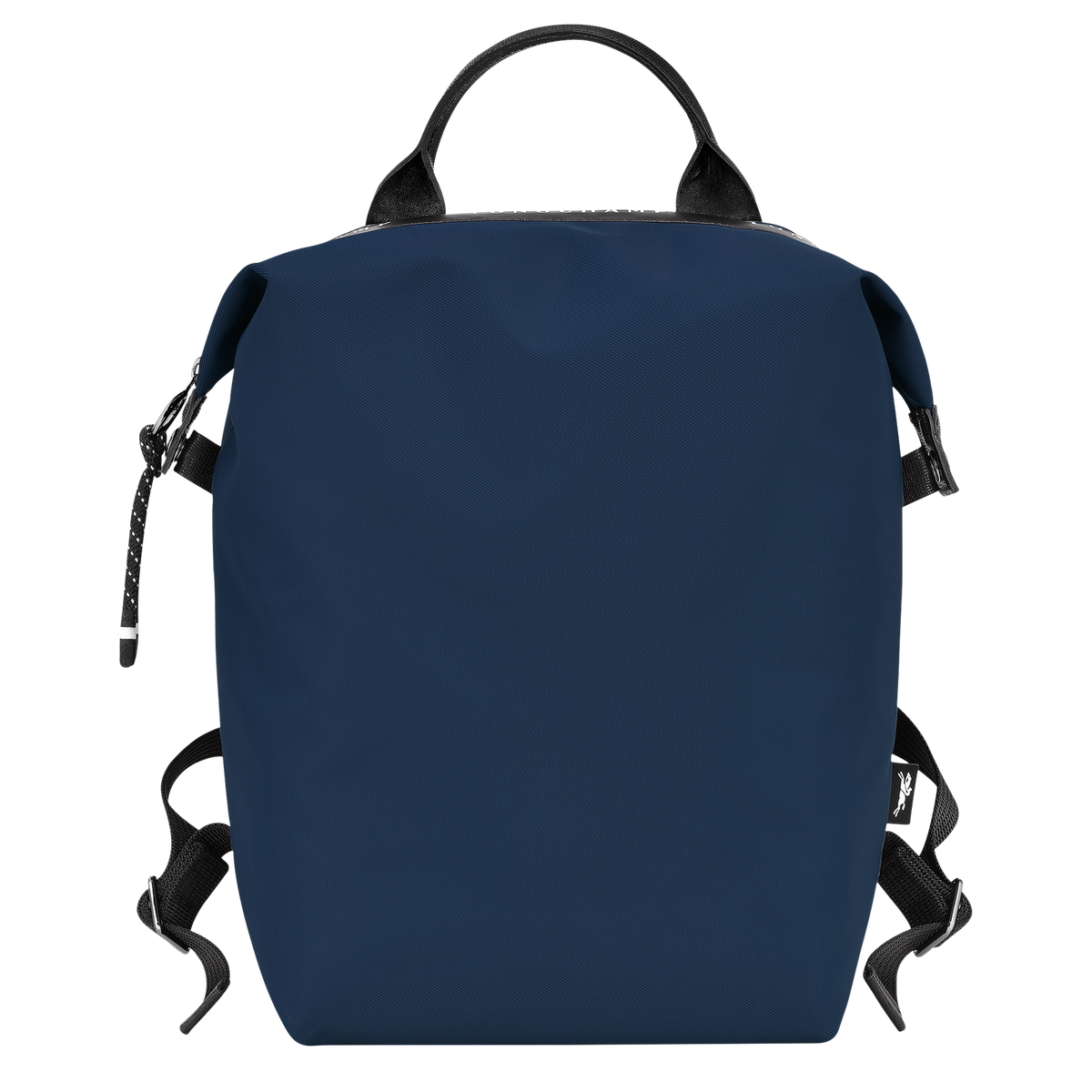Longchamp Le Pliage Energy L Backpack in navy with foldable design and top handle, sleek and practical for everyday use.