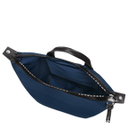 Longchamp Le Pliage Energy L backpack in navy with durable nylon material, featuring a spacious design and top handle.