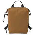 Longchamp Le Pliage Energy L backpack in tobacco color, lightweight nylon bag with leather handles and spacious interior.