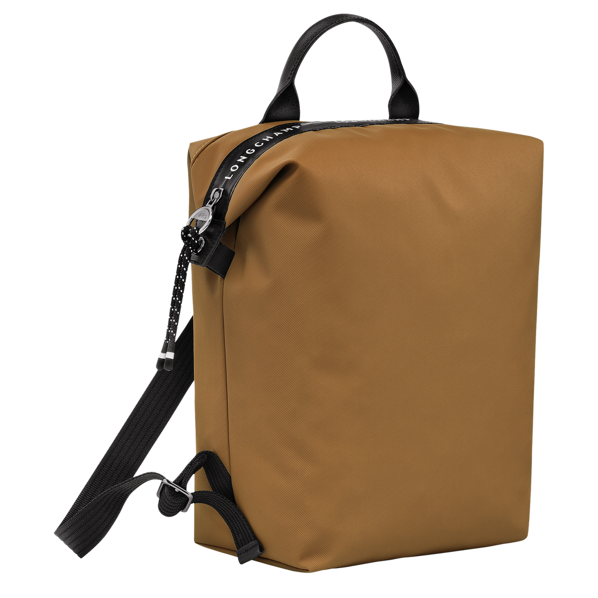 Longchamp Le Pliage Energy L Backpack in tobacco brown with sturdy straps and spacious interior, stylish and practical for everyday use.