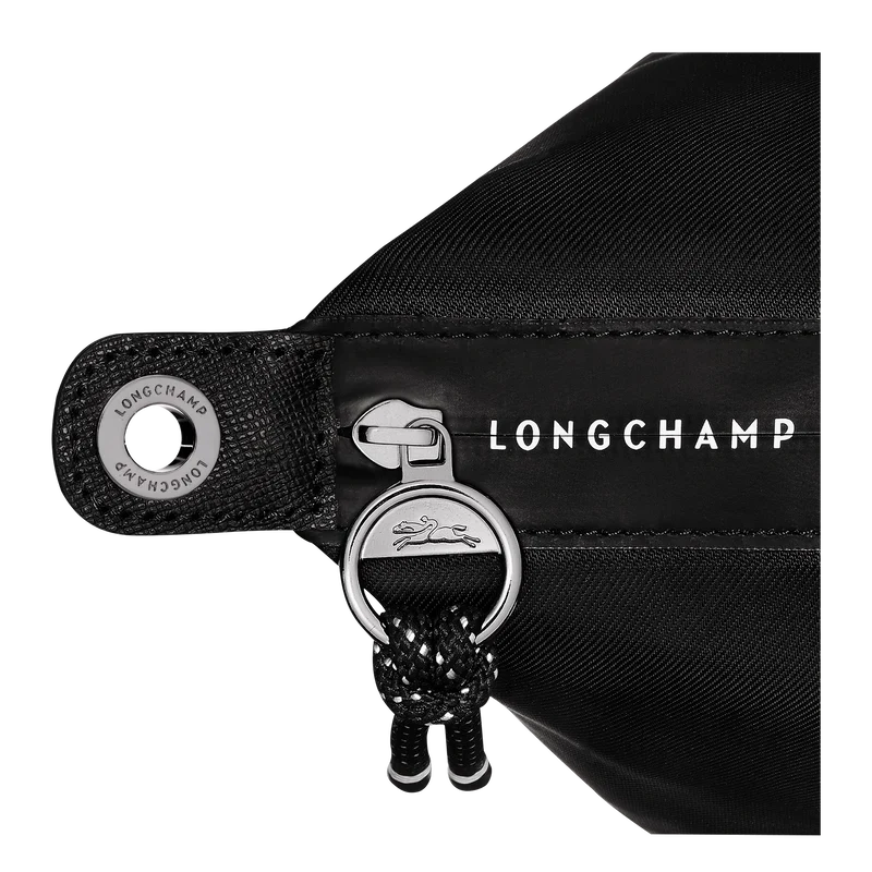 Longchamp Le Pliage Energy S handbag in black, featuring a compact design and sturdy leather handles.