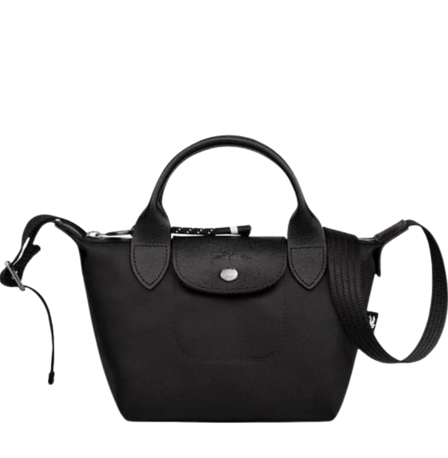 Longchamp Le Pliage Energy XS handbag in black with non-separable strap, compact and stylish for everyday use.