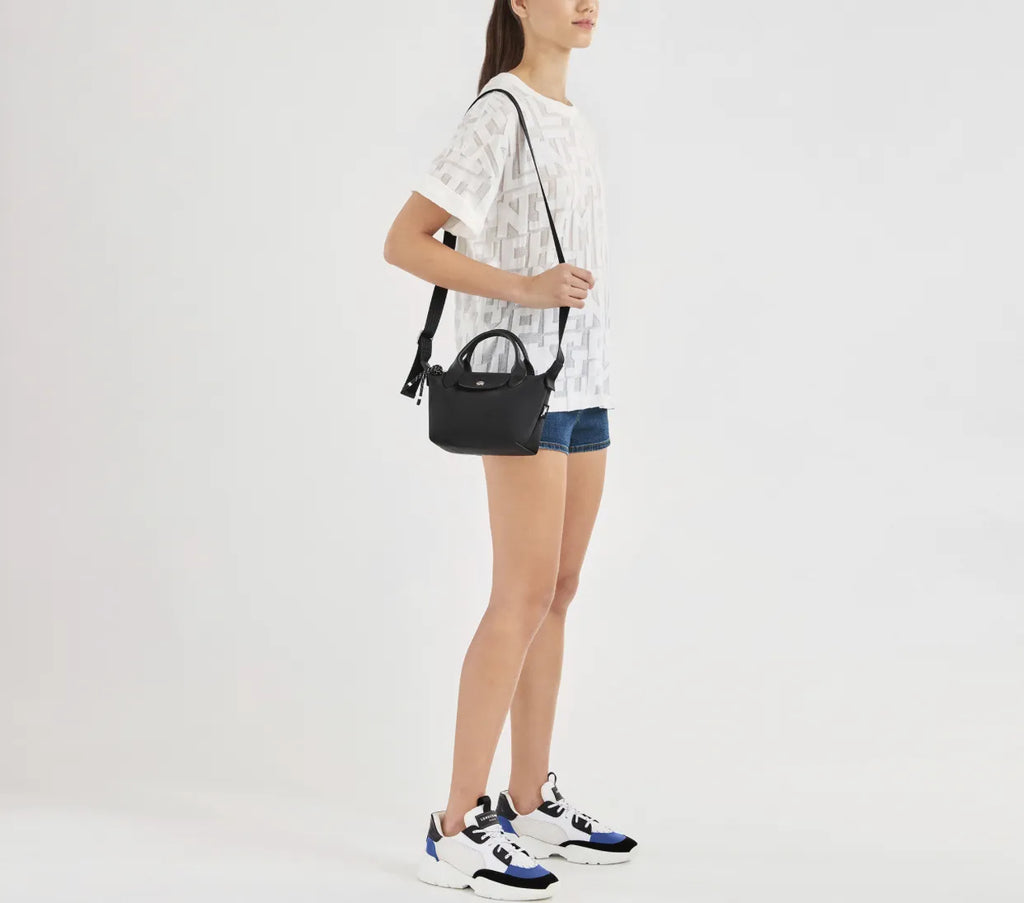 Longchamp Le Pliage Energy XS handbag in black with non-separable strap, compact and stylish for everyday use.
