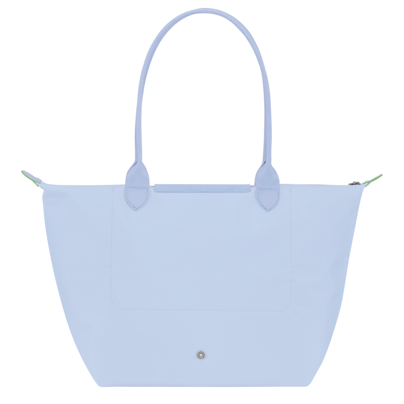 Longchamp Le Pliage Green L Tote bag in Sky Blue, showing its spacious design and durable fabric.