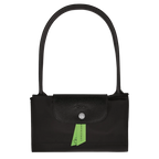 Longchamp Le Pliage Green M Tote Bag in black, showcasing its durable fabric and classic design, perfect for everyday use.