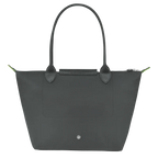 Longchamp Le Pliage Green M Tote bag in graphite color, featuring durable fabric and leather handles, displayed against a neutral background.
