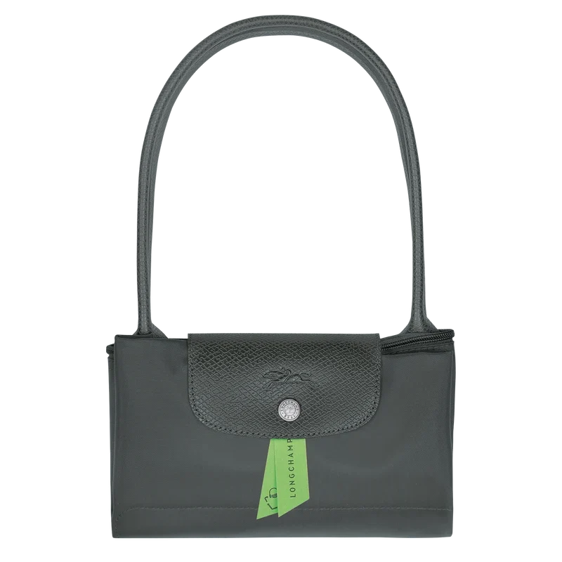 Longchamp Le Pliage Green M Tote Bag in Graphite with sturdy handles and lightweight design, perfect for everyday use.
