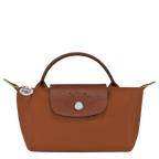 Le Pliage Green Pouch with handle Cognac