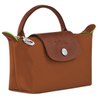 Le Pliage Green Pouch with handle Cognac