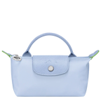Le Pliage Green Pouch with handle Sky Blue