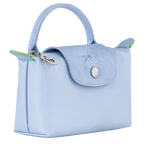 Le Pliage Green Pouch with handle Sky Blue