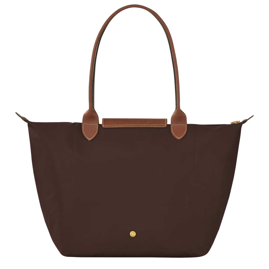 Longchamp Le Pliage Original L Tote Bag in Ebony, stylish nylon bag with leather handles and foldable design.