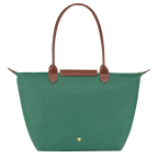 Longchamp Le Pliage Original L Tote Bag in Sage color, lightweight foldable bag with durable nylon material and leather handles.