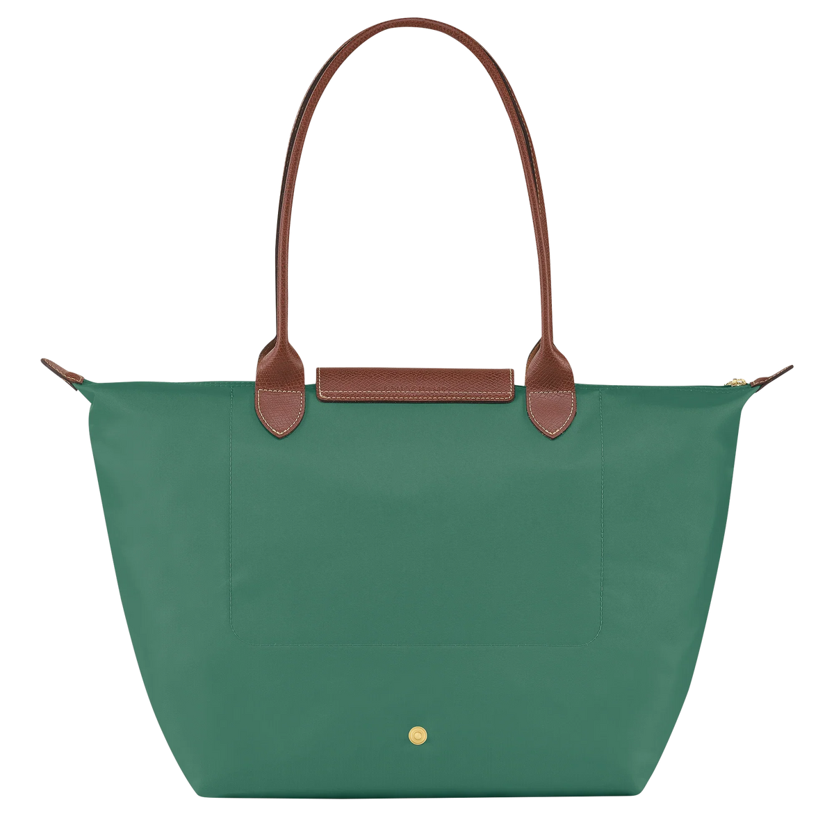 Longchamp Le Pliage Original L Tote Bag in Sage color, lightweight foldable bag with durable nylon material and leather handles.