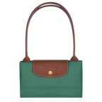 Longchamp Le Pliage Original L tote bag in sage green, showing its spacious design and lightweight nylon material.