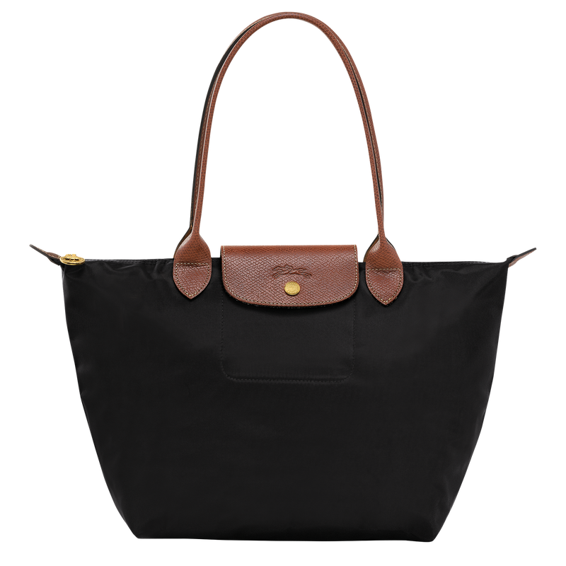 Longchamp Le Pliage Original M Tote bag in black, showing the lightweight, foldable design with sturdy handles and sleek finish.