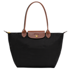 Longchamp Le Pliage Original M Tote bag in black, showing the lightweight, foldable design with sturdy handles and sleek finish.
