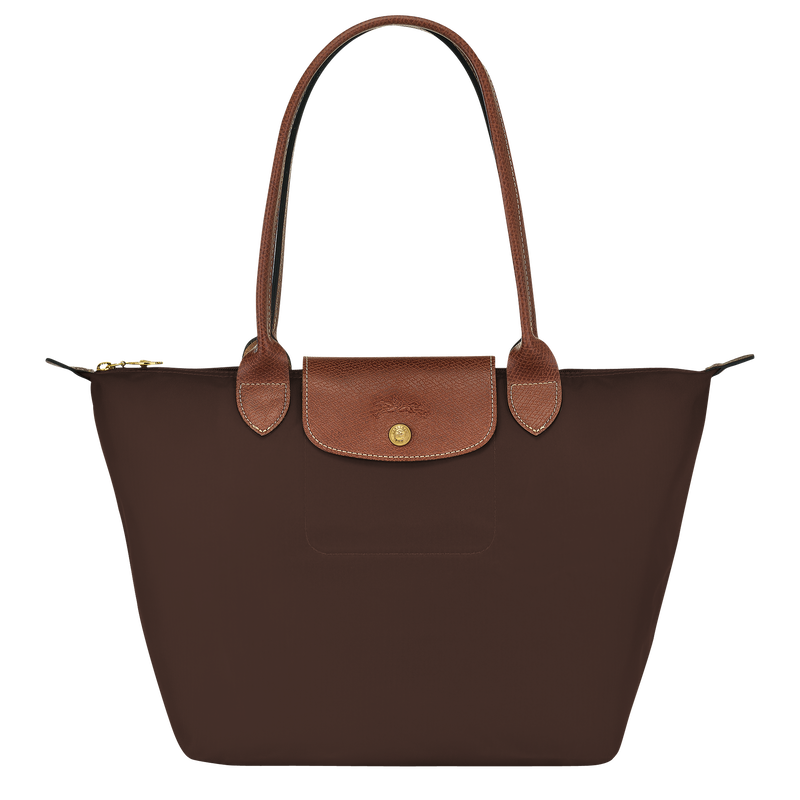 Longchamp Le Pliage Original M Tote bag in ebony, stylish foldable bag with durable fabric and leather handles.