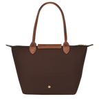 Longchamp Le Pliage Original M Tote Bag in ebony with lightweight nylon design and leather handles.
