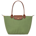 Longchamp Le Pliage Original M Tote bag in Lichen color, showcasing its lightweight nylon design and foldable style.