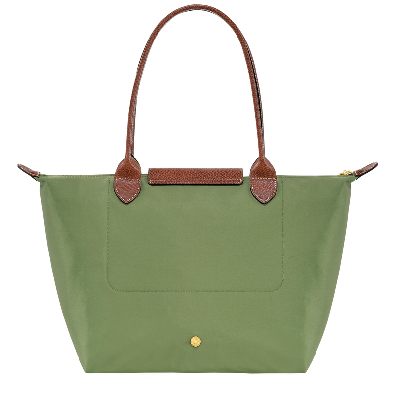 Longchamp Le Pliage Original M Tote bag in Lichen color, showcasing its lightweight fabric and classic design.