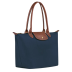 Longchamp Le Pliage Original M Tote Bag in navy with foldable design and durable nylon material.