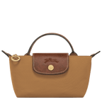 Longchamp Le Pliage Original pouch with handle, stylish bag featuring a compact, foldable design and classic nylon material.