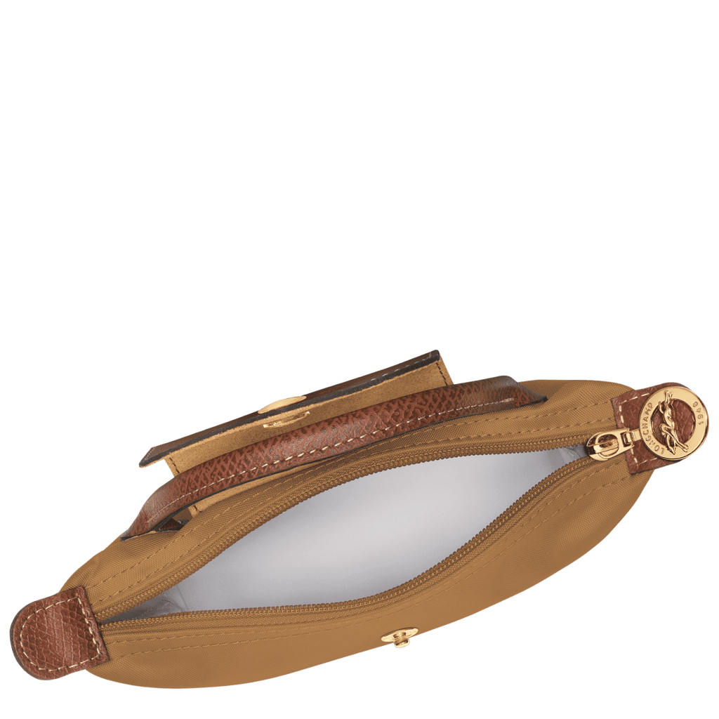 Longchamp Le Pliage Original pouch with handle, stylish and compact bag made of durable nylon fabric, featuring a top zipper closure.