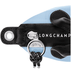Longchamp Le Pliage Energy XS handbag in lightweight, durable nylon with tan leather accents and top handles.